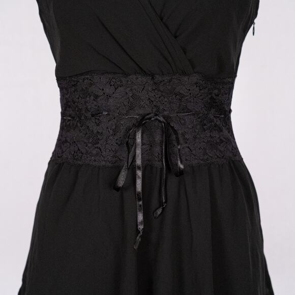 Y2K ESPRIT Black Babydoll Top Size 6 Lace Dark Fairy Whimsigoth Sheer Romantic - Picture 3 of 7